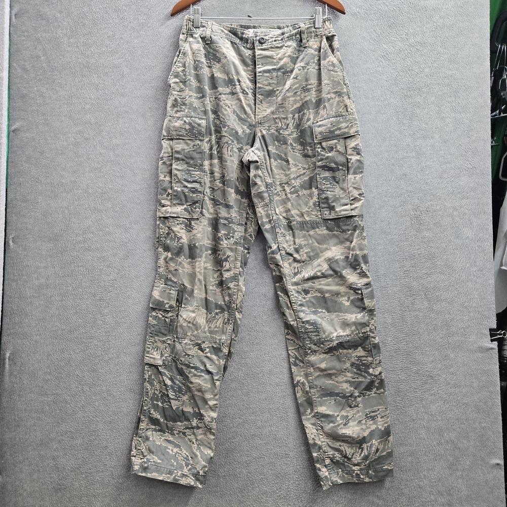 US Air Force Men Pants 32R Green Cotton‎ Nylon Cargo Camouflage Twill